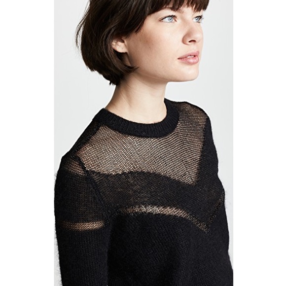 “NEW” RAG & BONE Black Mesh & Mohair Sweater - Picture 5 of 8